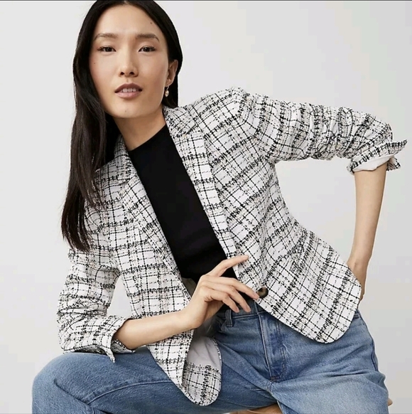 NWT ANN TAYLOR TWEED BLAZER - Picture 2 of 3